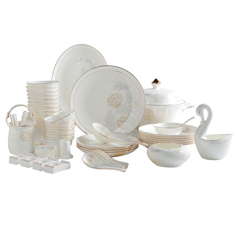 The dishes suit household tableware suit dishes of jingdezhen ceramic ipads China continental up phnom penh gifts simple dishes