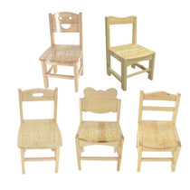 Kindergarten special desk chair children solid wood camphor pine rubber wood stool training early education learning back chair