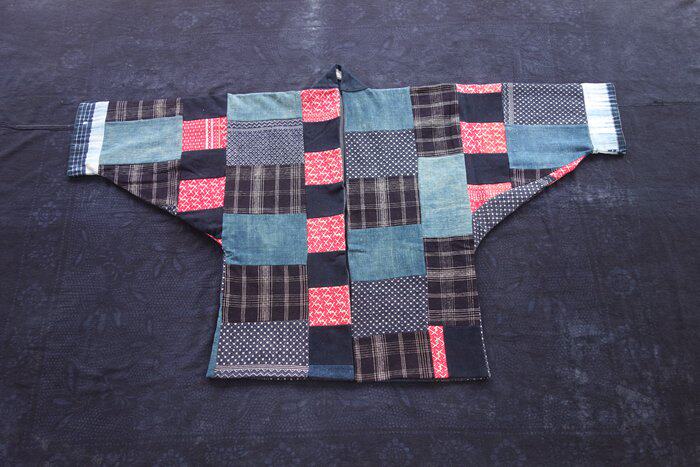 Hominin penthouse seeking to know the sound hand-woven old cotton fabric original coat chest circumference 108cm high 70cm sleeves 39c-231