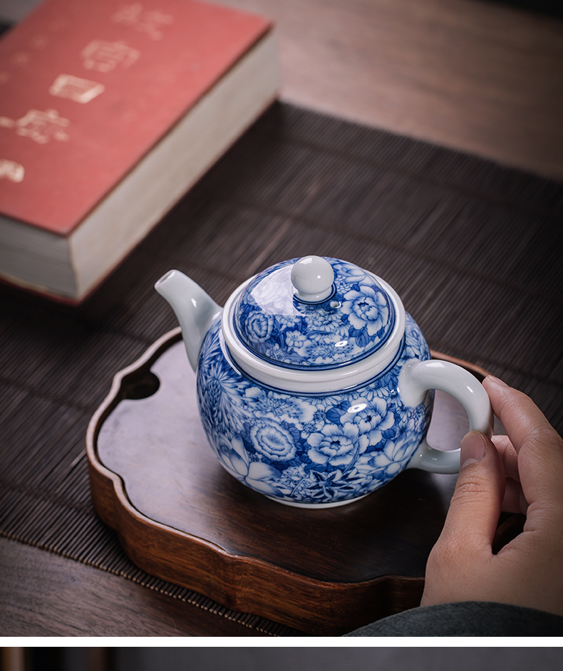 Teapot all hand kung fu tea set home tea exchanger with the ceramics jingdezhen porcelain firewood spend little Teapot