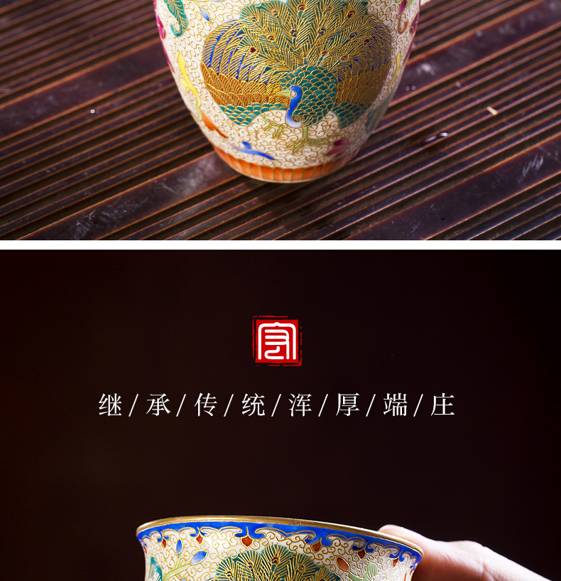 Jingdezhen tea cups ceramic wire inlay enamel see kung fu master single cup cup sample tea cup small tea cups