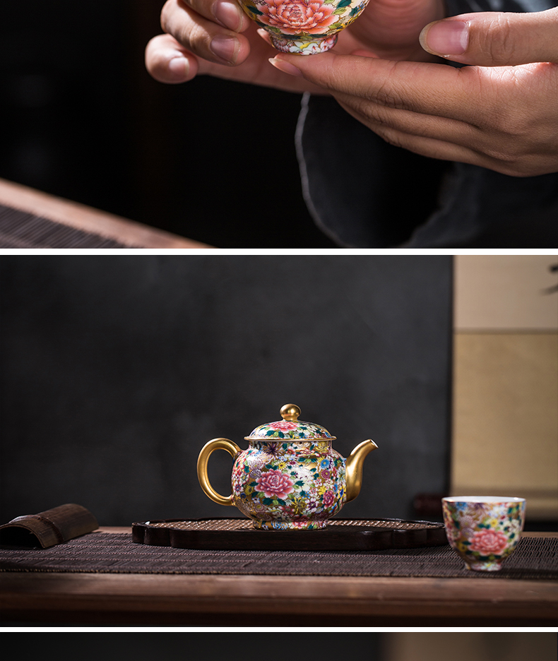 The Master cup single CPU jingdezhen ceramic sample tea cup kung fu tea see colour flower is golden cup cup small thin porcelain cups