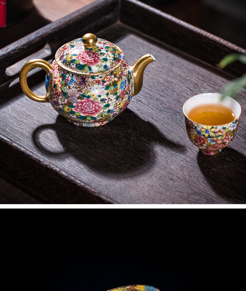 The Master cup single CPU jingdezhen ceramic sample tea cup kung fu tea see colour flower is golden cup cup small thin porcelain cups