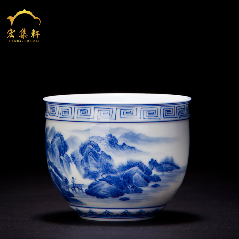Jingdezhen ceramic cups hand - made porcelain master cup single cup large sample tea cup individual cup bowl kung fu tea set