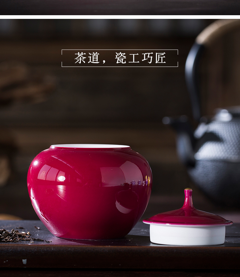 Small caddy fixings ceramic POTS jingdezhen ceramic pot rouge beauty glaze mini home store receives POTS