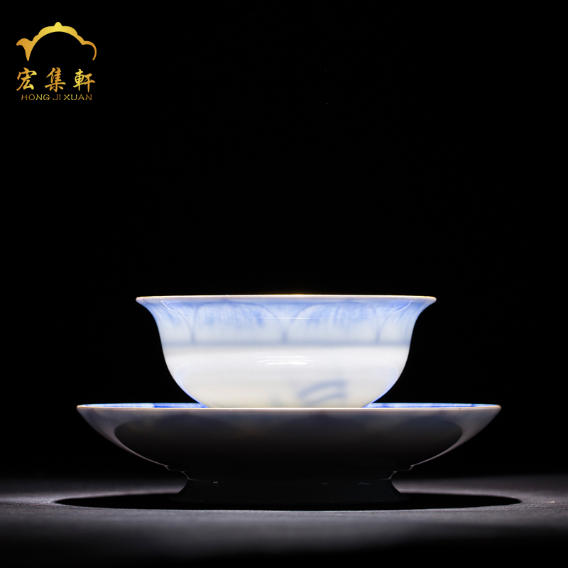 Master kung fu tea sample tea cup of blue and white porcelain of jingdezhen ceramic cup single cup, small cup bowl household utensils