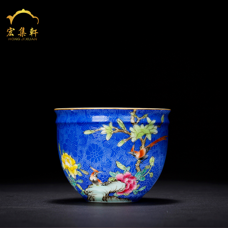 The Master of jingdezhen ceramic sample tea cup cup single cup large bowl grilled hand - made pastel flowers kung fu manual small cup