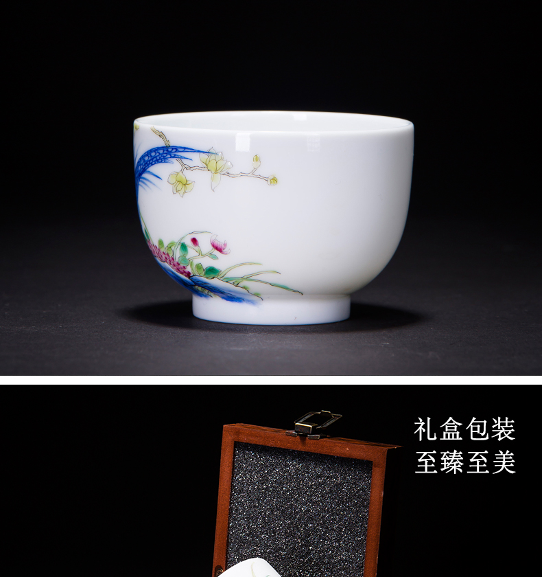 Kung fu jingdezhen ceramic cups hand - made teacup tea set enamel porcelain cup white porcelain masters cup sample tea cup small cups