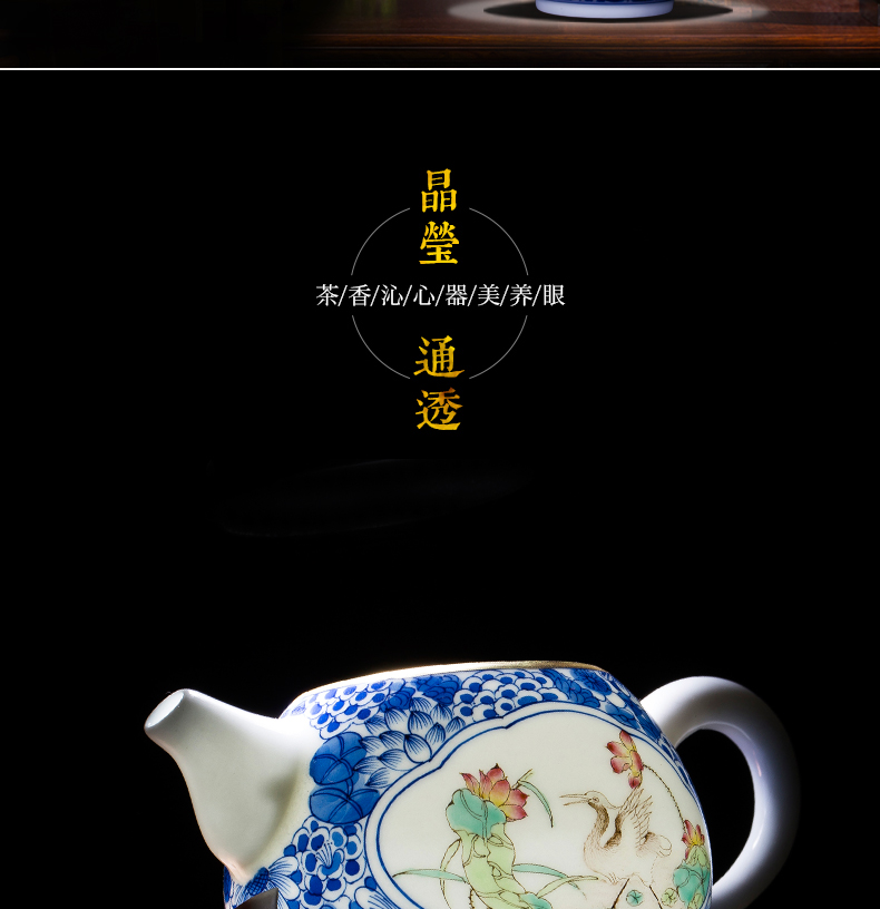 Teapot jingdezhen ceramic kung fu tea set manual porcelain enamel of filter tea hand single flower pot