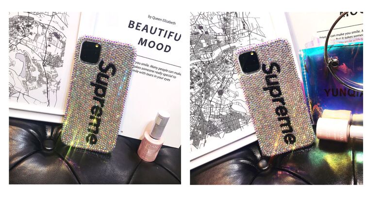 Supreme Luxury Girls Shiny Rhinestone Diamond Bling 14, 13, 12 iPhone Case