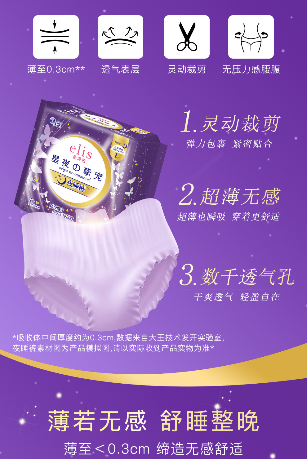 好穿！日本大王elis爱璐茜安心裤夜睡裤日用夜用卫生巾透气防侧漏 — 3