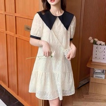 Fa-style superior Sensory Doll Collar Dress Skirt Woman small crowddesign sensation 2022 Summer Fashion New fashion Aging Fish Tail Dress