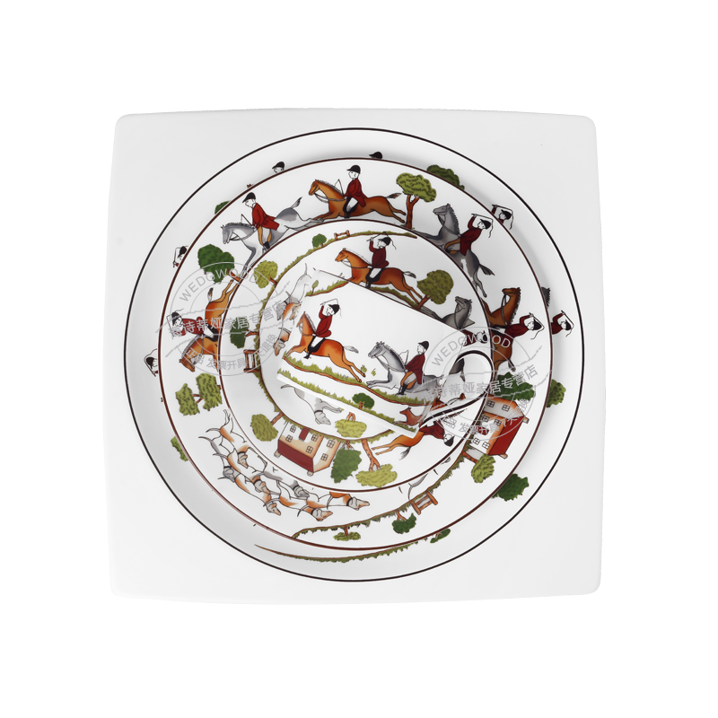 Wedgwood waterford Wedgwood Hunting Scene Hunting series of decorative plate 20 cm ipads porcelain plates