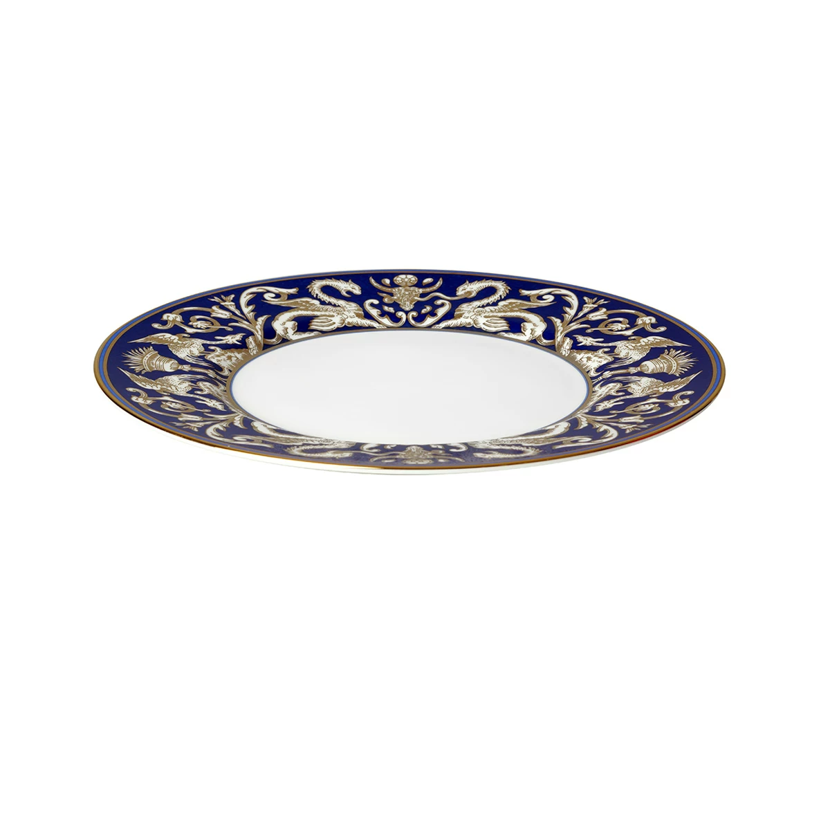 Wedgwood Renaissance Gold Golden Fan Hua 23CM bone porcelain flat plate (blue disk) western tableware