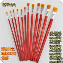 Flat head Dragon hair oil brush red Rod watercolor gouache paint brush art acrylic painting set