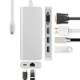 Silver USB-C до VGA+HDMI+PD Заряд+USB+Gigabit Network Port