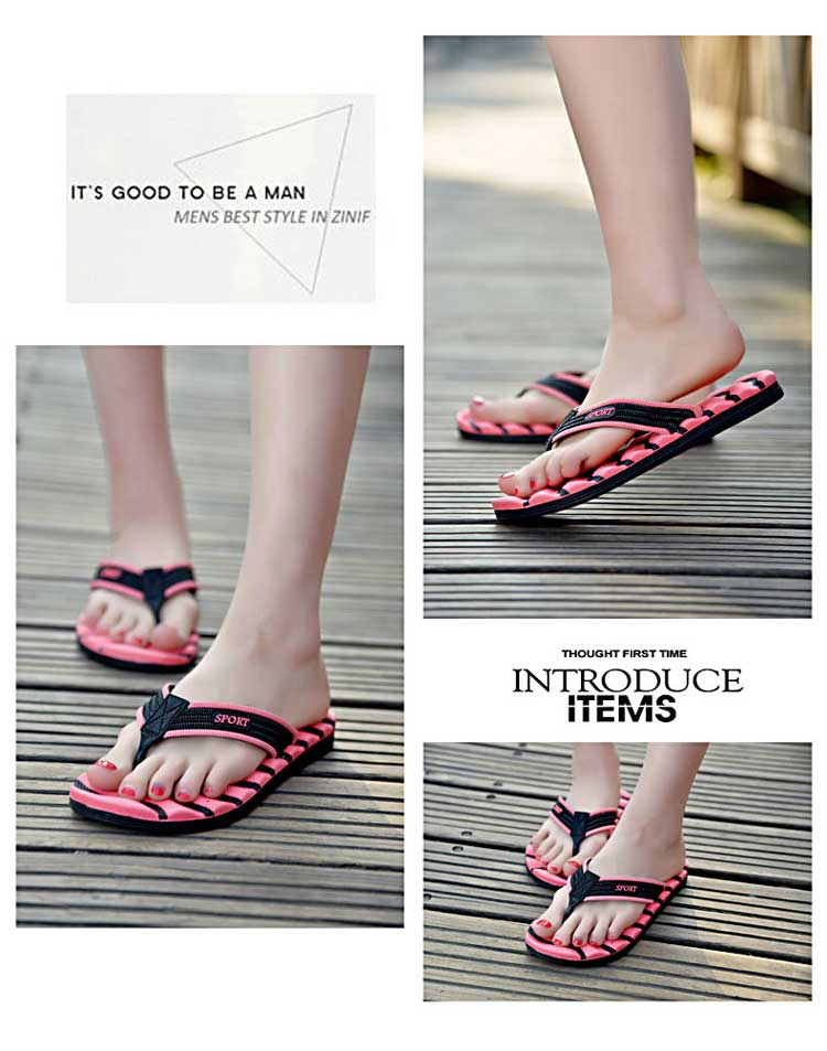 Dép nữ người yêu mùa hè trượt flip-flops dép nhựa nữ nội thất nhà và dép massage tắm của nam giới - Trang chủ dep long mang trong nha