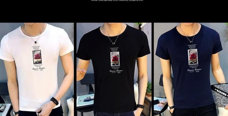 Mùa hè 2018 mới trẻ trung áo thun ngắn tay nam sinh viên Hàn Quốc thời trang áo sơ mi nửa tay nam xu hướng từ bi áo thun polo