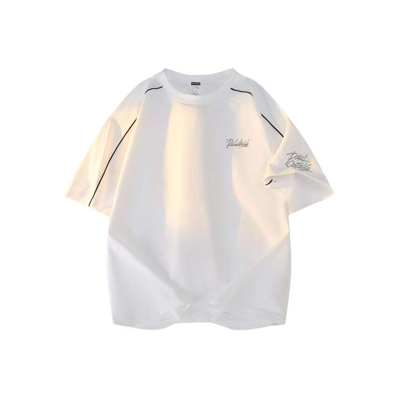 Paul Costelloe Paul Costello American-Style Comfortable Metal Letter Logo Fashion Short-Sleeved T-Shirt