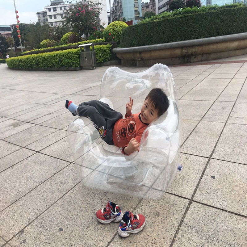 Internet celebrity new high-end quality fashion trend inflatable transparent sofa children's sofa soft and comfortable factory direct sales