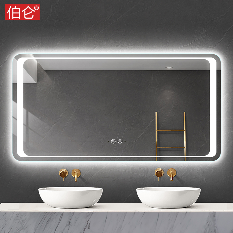 Burren intelligent frameless bathroom mirror wall hanging led light mirror anti-fog toilet mirror with light touch screen bathroom mirror