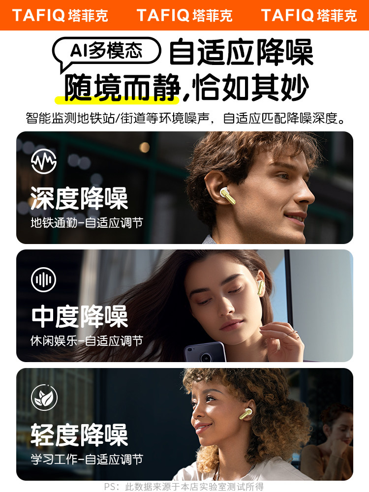 2025 New Wireless Bluetooth Earphones, In-Ear, Noise-Canceling, Sports, Ultra-Long Battery Life, Large Battery, Suitable for Apple and Huawei