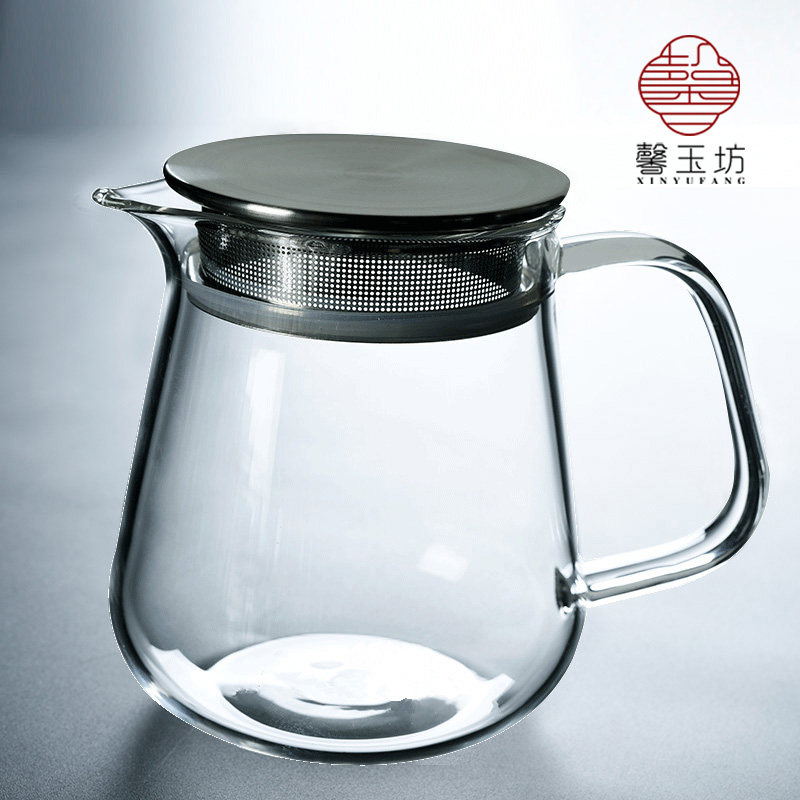Portable high temperature resistant glass teapot office kung fu tea set home transparent kettle flower tea maker tea cup