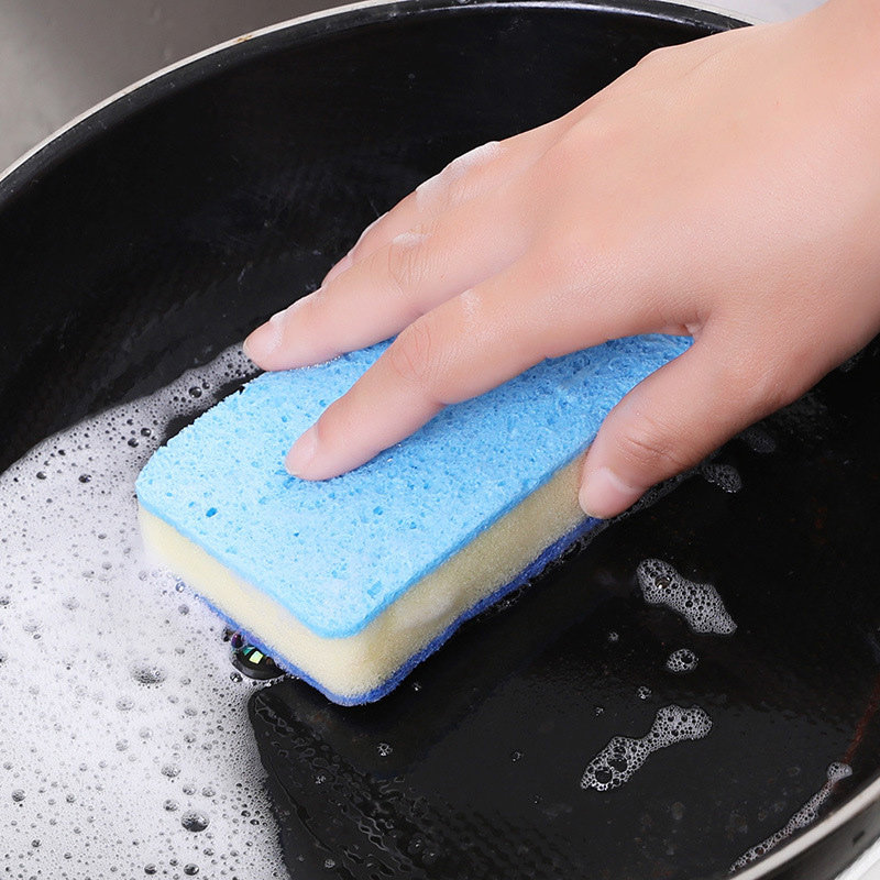 Wood Pulp Cotton Dishwashing Sponge Rag Baggy Cloth Magic Rubs Sponge Water Absorbing Dishwashing Brush Pan Kitchen Clean To Oil Stain