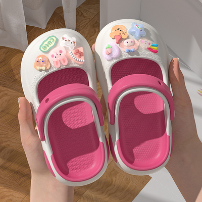 Туфли «Мэри Джейн», детские тапочки в стиле Crocs, нескользящие босоножки для школьников и студентов, женские мюли, подходят для подростков, семейный стиль, подходят для носки на улице