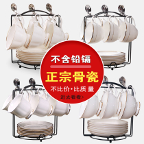 Ceramic coffee cup set European simple gilt bone china coffee cup Cup Cup Saucer afternoon tea set logo