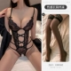 Черный [кружево открытая промежностная куртка]+[Длинные чулки]