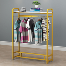 Golden zhong dao jia luo di jia clothing store display double-row rack mall underwear shop shelves parallel bars side hangers