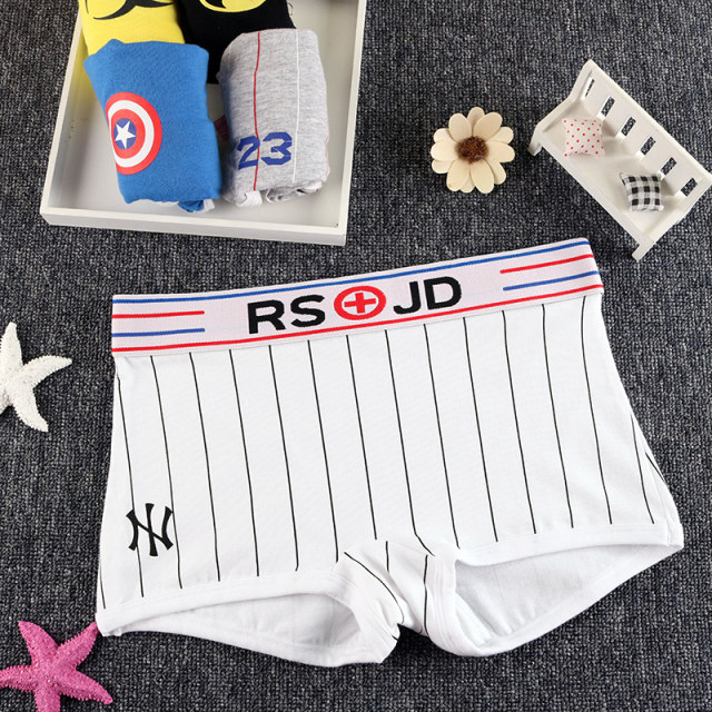 Ms. JOOMUU lest handsome t neutral tt striped Xinjiang cotton underwear wide-brimmed large size pants cartoon flat square