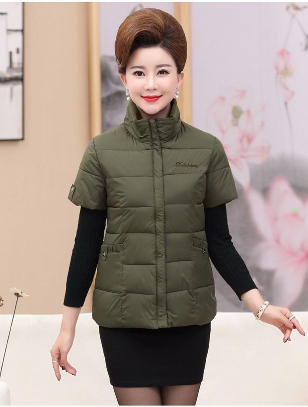 Phụ nữ trung niên mùa thu đông mặc một nửa tay áo cho mẹ già 40-50 tuổi trung niên 2018 áo lông cừu