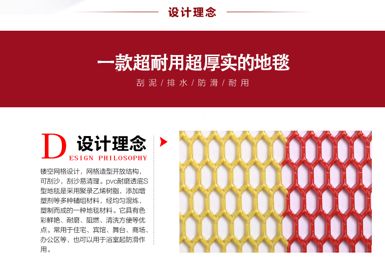 PVC rỗng dày chống trượt mat sàn mat cửa nhựa mat nhà bếp phòng tắm bụi mat thảm xpe