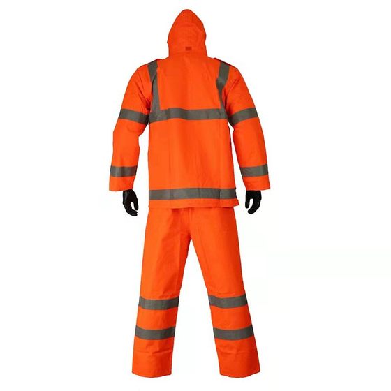 劳保雨衣套装可定反光分体式雨衣桔色骑行环卫工地雨衣雨裤套装