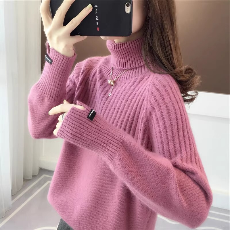 Turtleneck Sweater for Women, Winter 2026 New Style, Autumn and Winter Loose Fit, Versatile Solid Color Stylish Top, Inner Knit Base Shirt