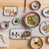 Bà nội trợ hiện đại dễ thương kiểu Nhật dễ thương bát tô vẽ tay gia đình thiết lập sáng tạo phim hoạt hình món ăn bộ đồ ăn - Đồ ăn tối tô ăn cơm Đồ ăn tối
