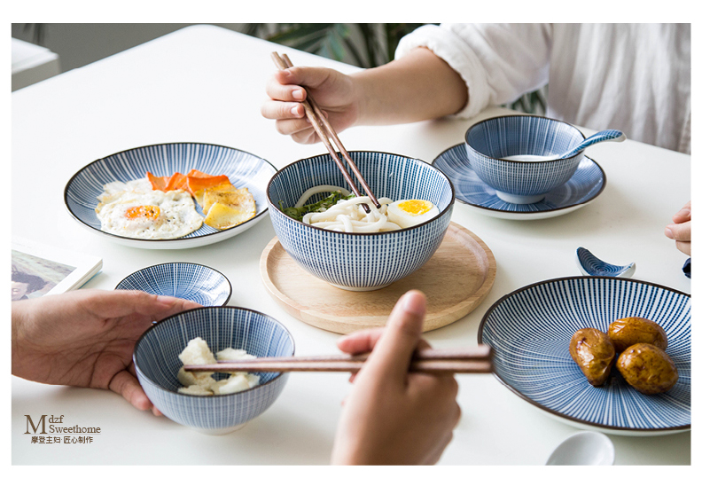 Modern Japanese housewife and creative suit household ceramics tableware porringer rice bowls microwave oven