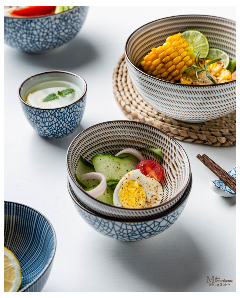 Modern Japanese housewife and creative suit household ceramics tableware porringer rice bowls microwave oven