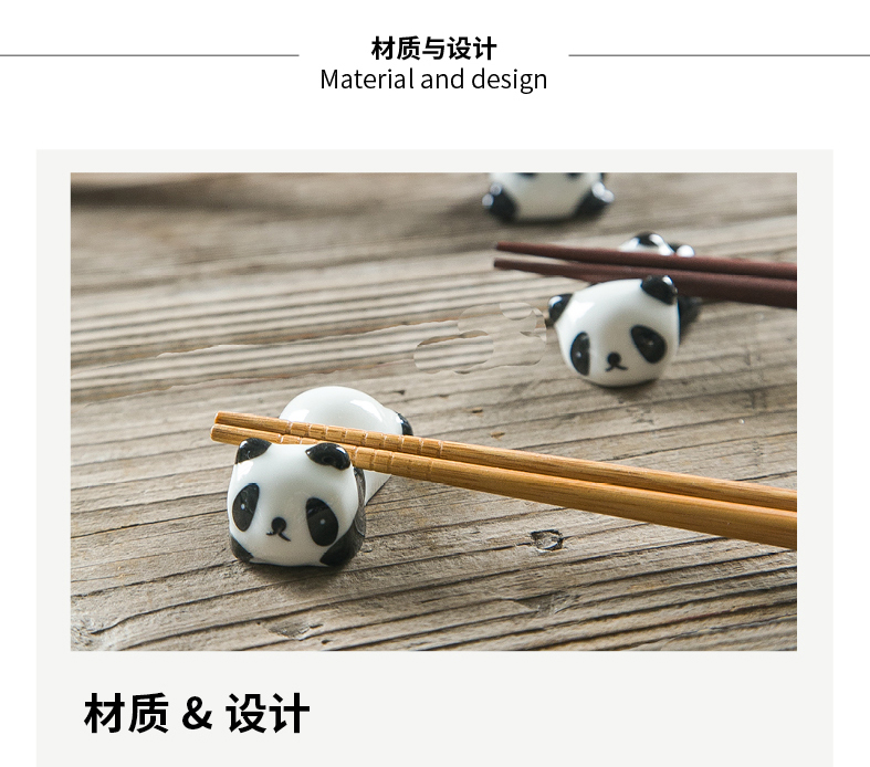 Modern home housewife Japanese kitchen creative pillow cartoon panda, lovely ceramic tableware chopsticks chopsticks chopsticks holder