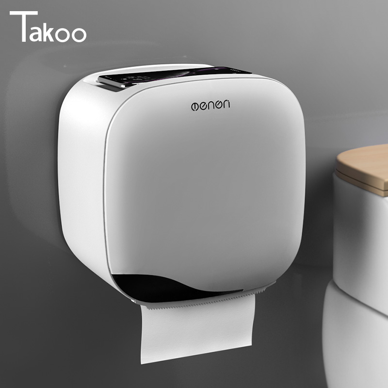 Toilet tissue box toilet paper storage shelf toilet paper box no-hole waterproof roll paper cartridge creative drawer box