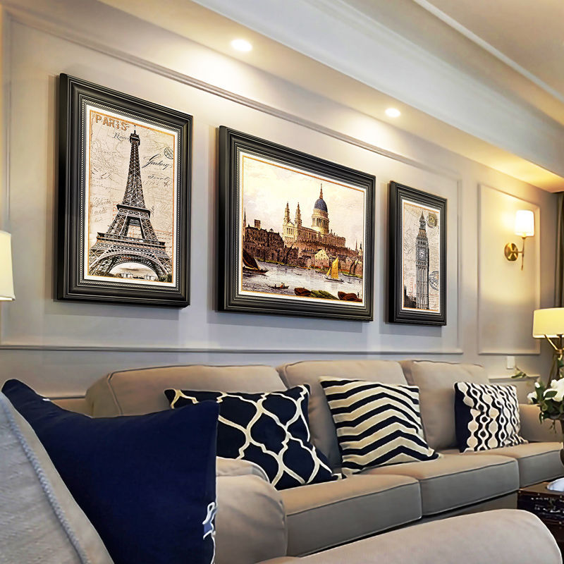 American-Style Living Room Decorative Painting Sofa Background Wall Hanging Painting Vintage Famous Painting Oil Painting European-Style Architectural Mural French-Style Wall Painting American-Style Living Room Decorative Painting Sofa Background Wall Hanging Painting Vintage Famous Painting Oil Painting European-Style Architectural Mural French-Style Wall Painting