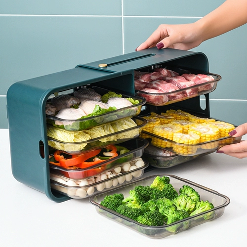 Выдвижная многослойная тарелка для приготовления с тарелками для хранения артефактов для домашней кухни, настенная стойка для подносов для фруктов и овощей без дырокола