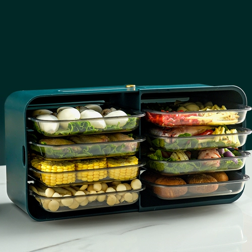 Выдвижная многослойная тарелка для приготовления с тарелками для хранения артефактов для домашней кухни, настенная стойка для подносов для фруктов и овощей без дырокола