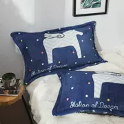 Hoa lan tình yêu Gối Flannel Cặp đôi Người lớn Gối đôi Trường hợp Độc thân Nữ Sinh viên Ký túc xá Bộ gối Cặp đôi