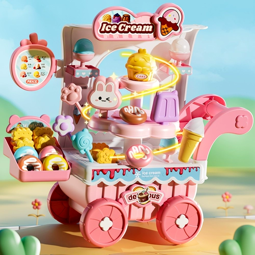 Коляска для мороженого, детская семейная игрушка, мороженое