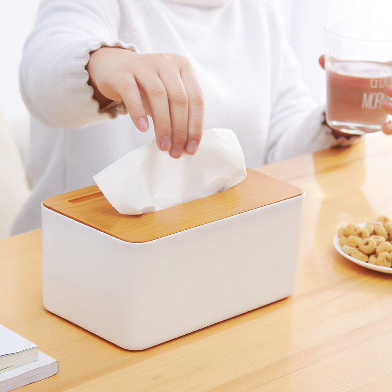 European ingenuity original ecological bamboo wood cover tissue box living room toilet car napkin toilet paper box roll toilet paper tube home