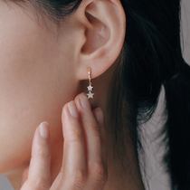 Pure Silver Stars Integrated Spiral No Pain Ear Clip Woman No Earrings Earrings Ear Button Superior Sense Style Temperament Tea Ensemble