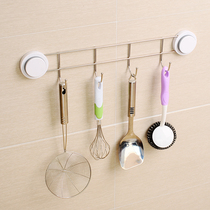 Bijajia suction cup 304 stainless steel four hook rack Kitchen utensils pendant sticky hook hanging clothes hook Towel hook